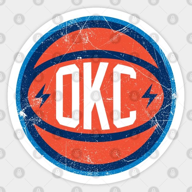 OKC Retro Ball - Navy 2 Sticker by KFig21